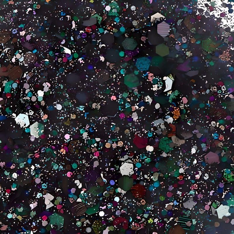 black iridescent glitter close-up