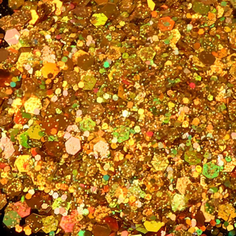 gold iridescent glitter close-up