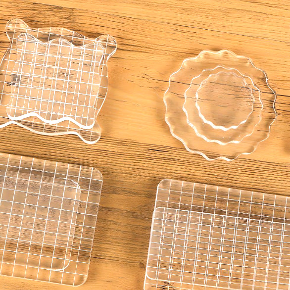 different size and shape of transparent acrylic stamp blocks