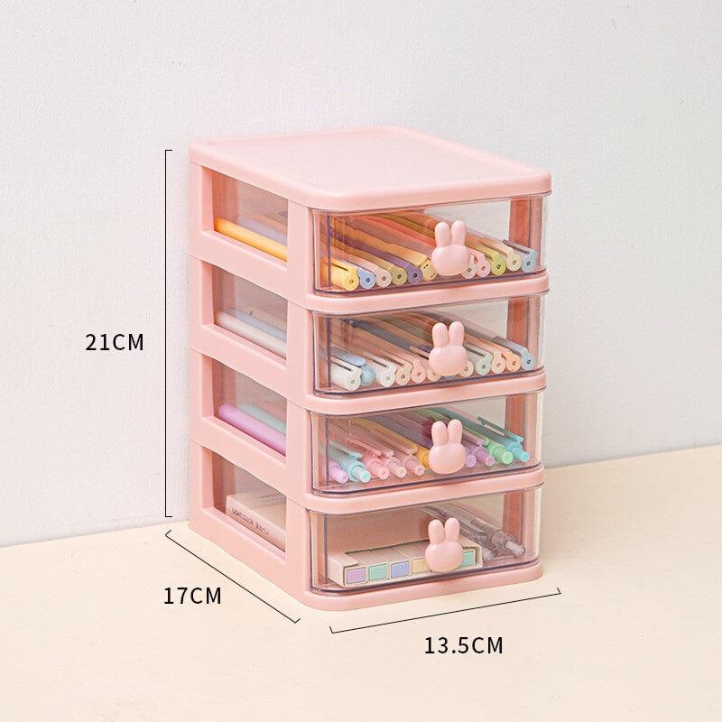 Desktop Organizers - Desktop Organizer - Little Bunny - Pink / 4 drawers