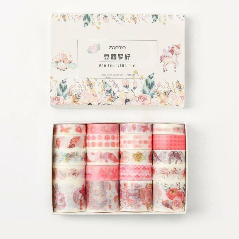 Washi Tape Sets - Washi Tape Set - Pastel Patterns - Neon pink