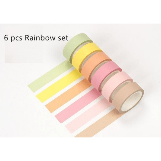 Washi Tape Sets - Washi Tape Set - Pastel - Rainbow / 6