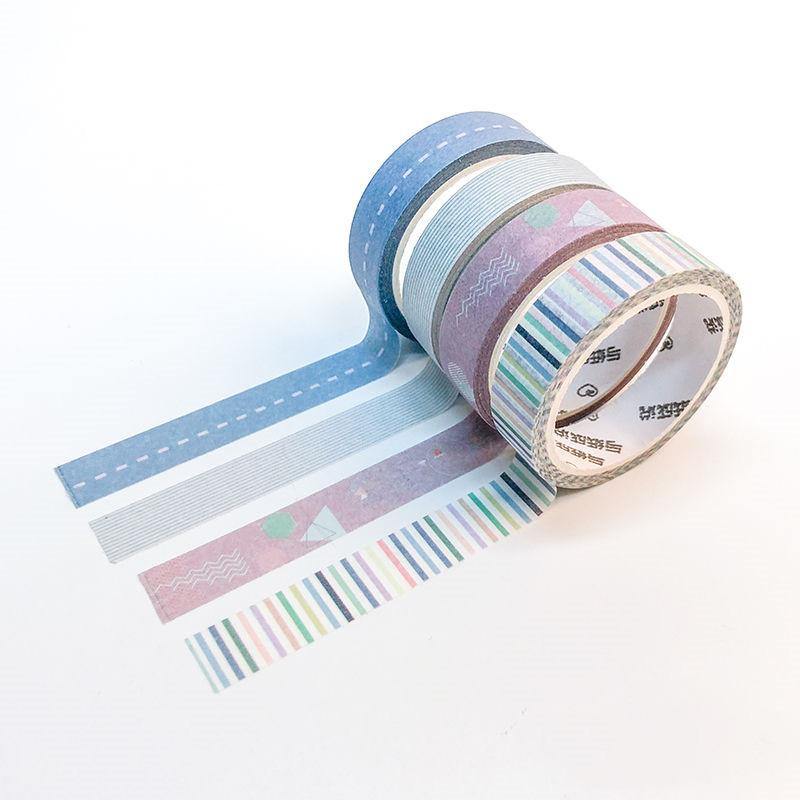 Decorative Tape - Pastel Washi Tape Set - Simple Pattern - Pink