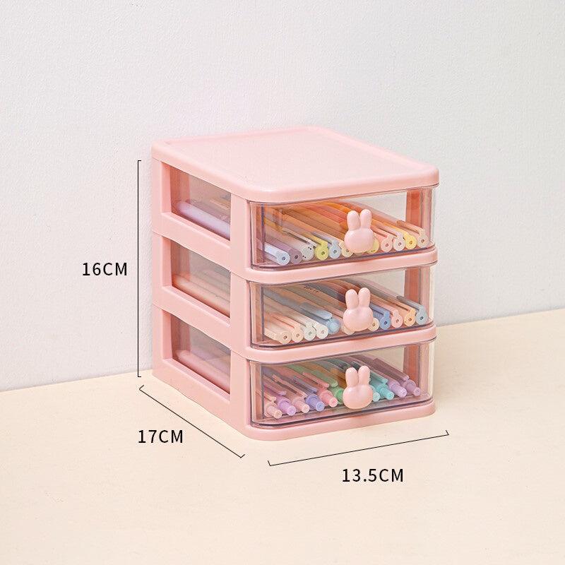 Desktop Organizers - Desktop Organizer - Little Bunny - Pink / 3 drawers