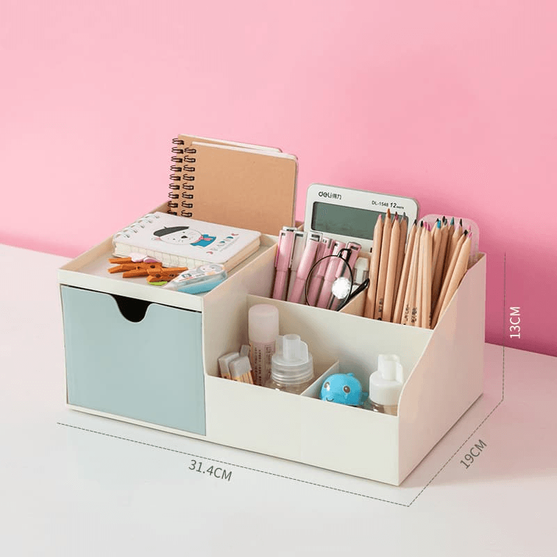 Desk Organizers - Desktop Organizer with Drawer - Mix & Match - Blue