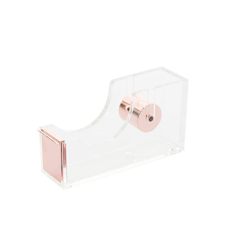 Tape Dispensers - Clear Acrylic Tape Dispenser - Rose Gold