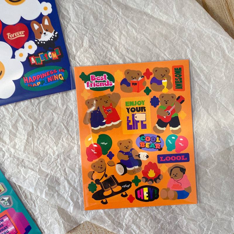 Sticker Sheets - Retro Kawaii Stickers - Enjoy your Life