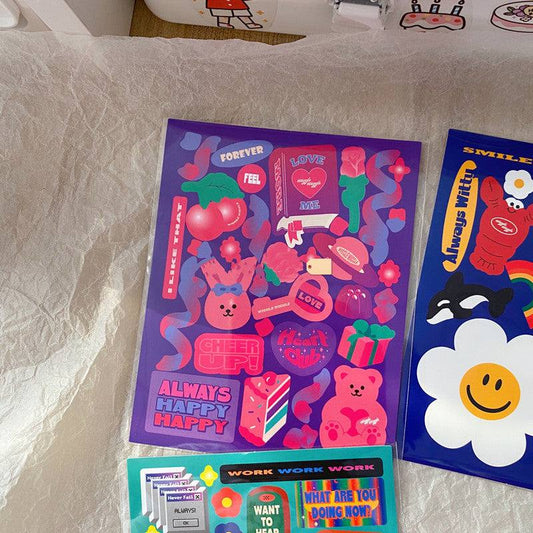 Sticker Sheets - Retro Kawaii Stickers - Always Happy