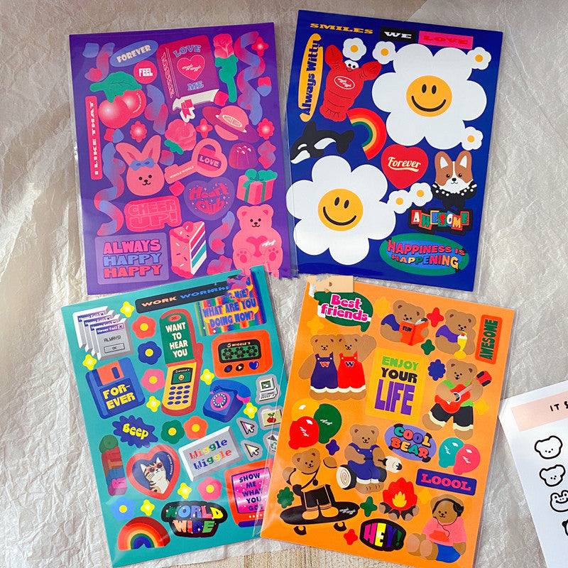 Sticker Sheets - Retro Kawaii Stickers - Enjoy your Life/Happiness is Happening