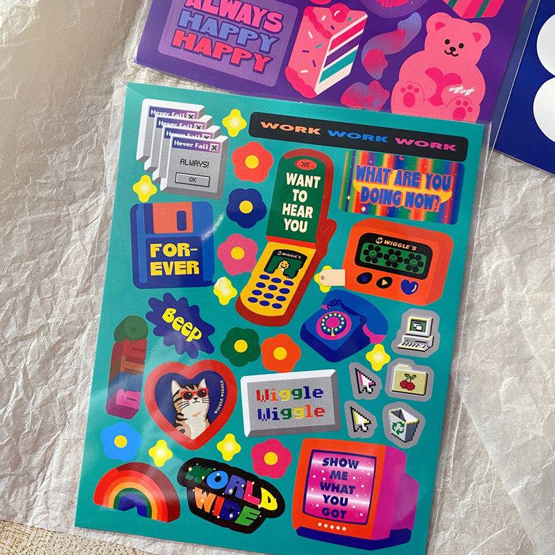 Sticker Sheets - Retro Kawaii Stickers - Wiggle Wiggle