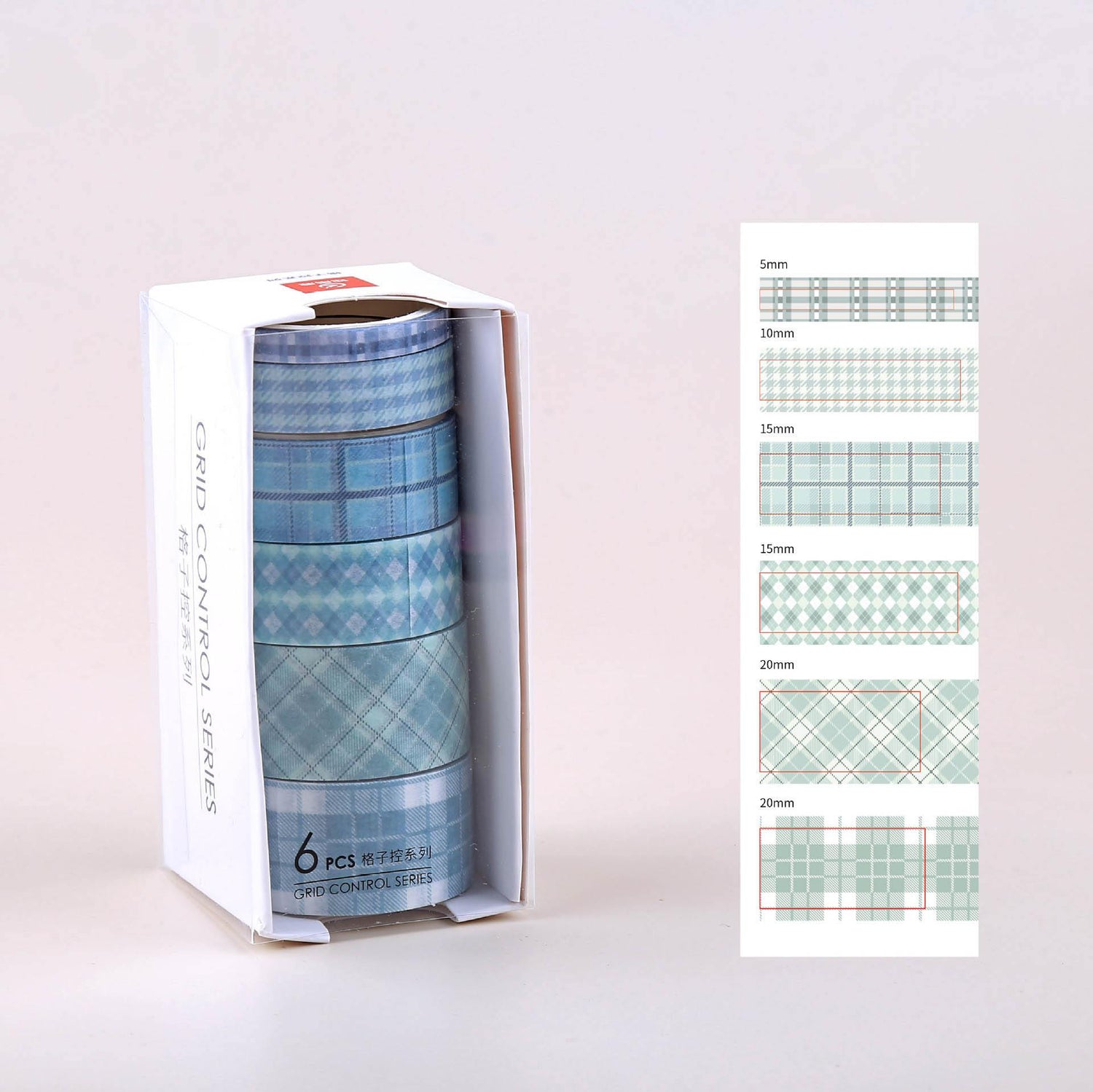 Decorative Tape - Washi Tape Set - Grid Control Series - Blue