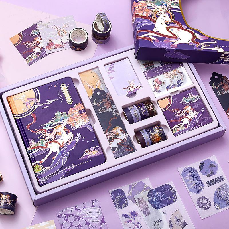 Stationery Sets - Stationery Set - Chinese Inspiration Gift Box - Purple