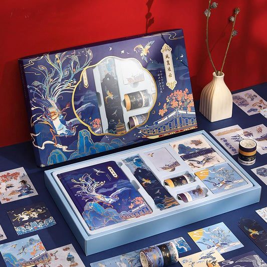 Stationery Sets - Stationery Set - Chinese Inspiration Gift Box - Blue
