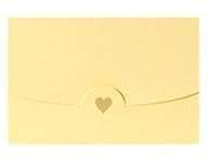 Envelopes - Small Greeting Card Envelopes with Embossed Golden Heart and Pearlescent Finish - Platinum