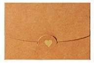 Envelopes - Small Greeting Card Envelopes with Embossed Golden Heart and Pearlescent Finish - Cowhide