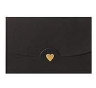 Envelopes - Small Greeting Card Envelopes with Embossed Golden Heart and Pearlescent Finish - Black