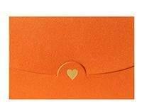 Envelopes - Small Greeting Card Envelopes with Embossed Golden Heart and Pearlescent Finish - Gold copper