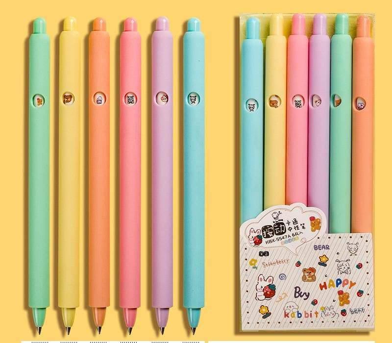 Pens - Retractable Gel Pen Set - Morandi/Color Ink