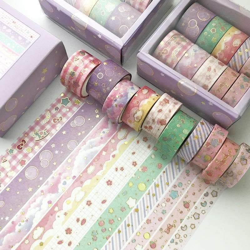 Decorative Tape - Golden Washi Tape Set - Pastel