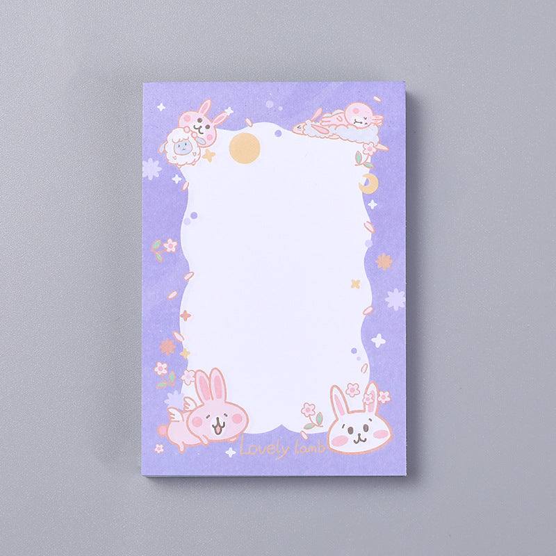 Sticky Notes - Large Kawaii Sticky Notes - Purple Bunny