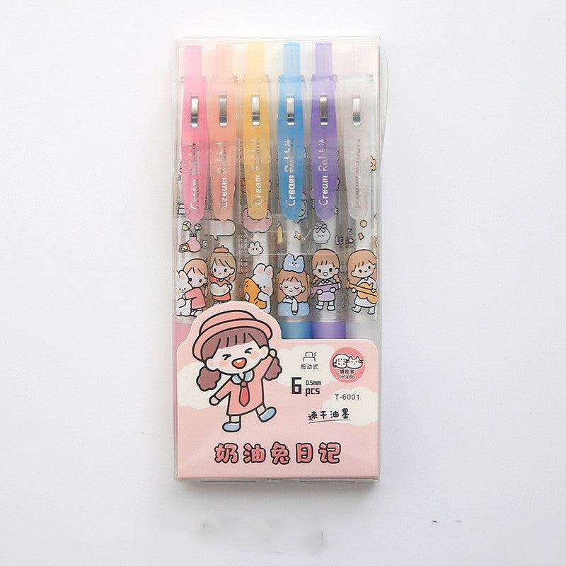 Gel pens - Kawaii Gel Pen Set - Cute Characters - Girl