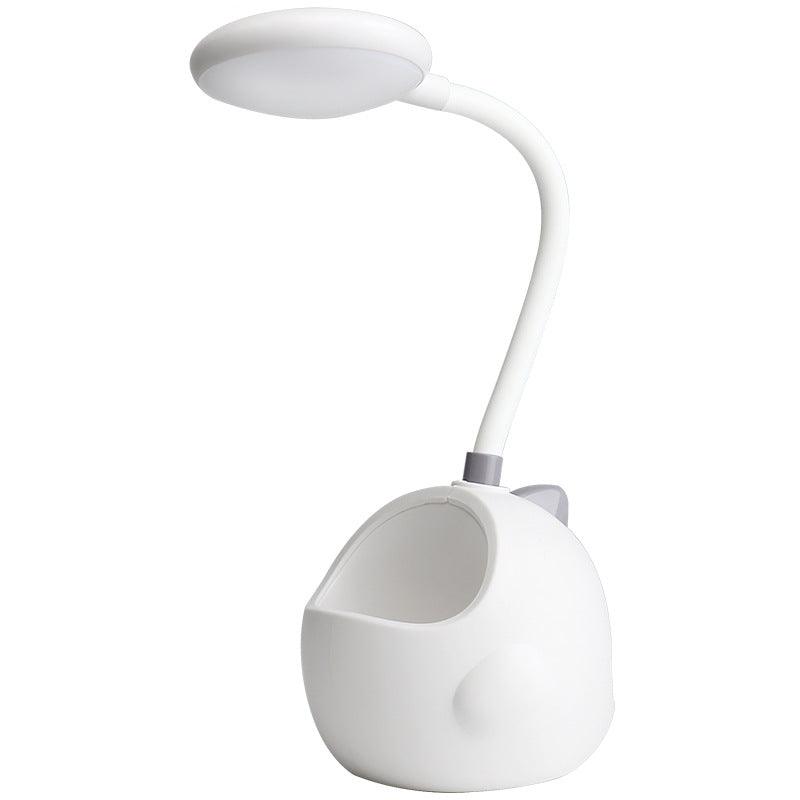 Desk Lamp - Desktop Organizer - Dinosaur Rechargeable Desk Lamp & Pen Holder - White