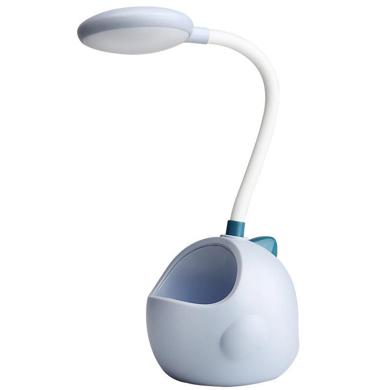 Desk Lamp - Desktop Organizer - Dinosaur Rechargeable Desk Lamp & Pen Holder - Blue