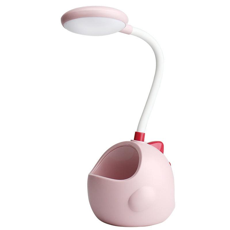 Desk Lamp - Desktop Organizer - Dinosaur Rechargeable Desk Lamp & Pen Holder - Pink
