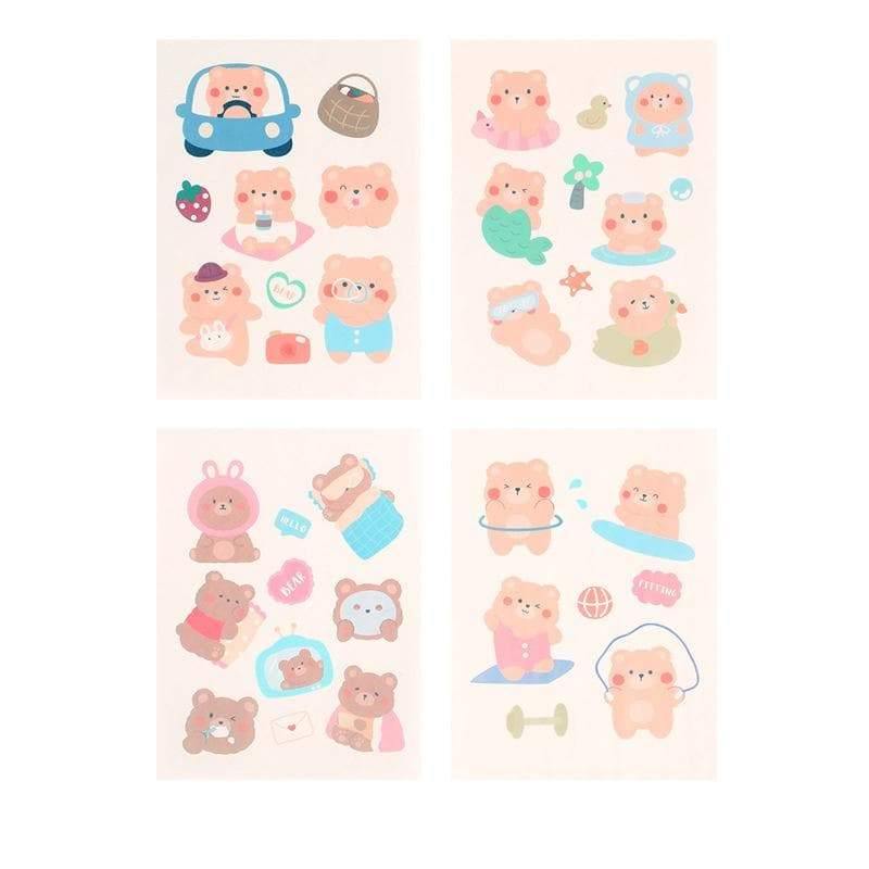 Sticker Sheets - Stickers - Kawaii Character - Bear