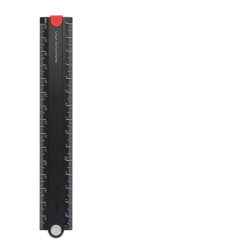 Rulers - Foldable Aluminum Ruler - Kokuyo - Black