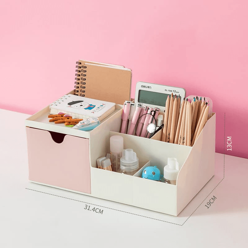 Desk Organizers - Desktop Organizer with Drawer - Mix & Match - Pink
