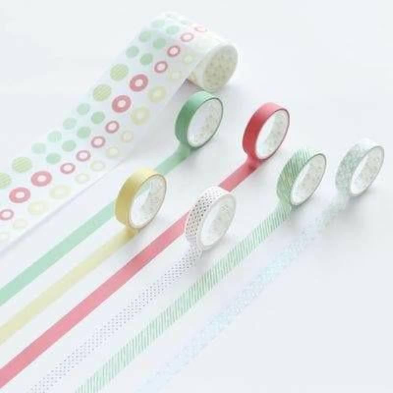 Decorative Tape - Pastel Washi Tape Set - Soft green