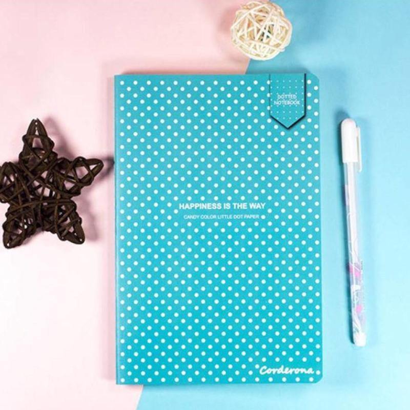Notebooks & Notepads - Dotted Notebook - Corderona ''Happiness is the Way'' - Blue