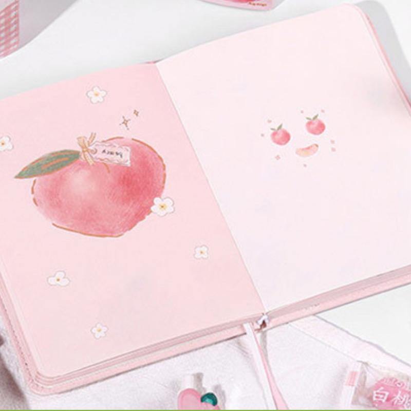 Stationery Sets - Hardcover Notebook Stationery Set - Paradise of Peaches -