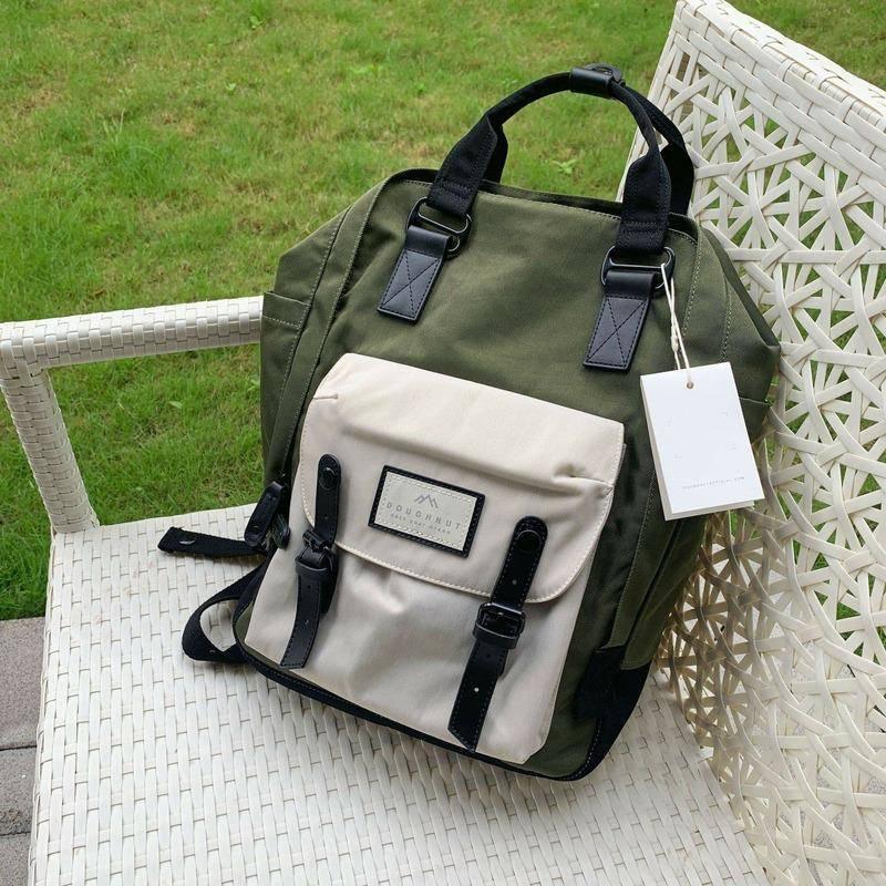 Waterproof Backpacks - Large Waterproof Backpack - Doughnut - Black and Slate Green