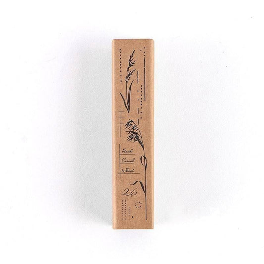 Decorative Stamps - Elongated Wooden Stamps - Floral Patterns - Real Cereal Wheat