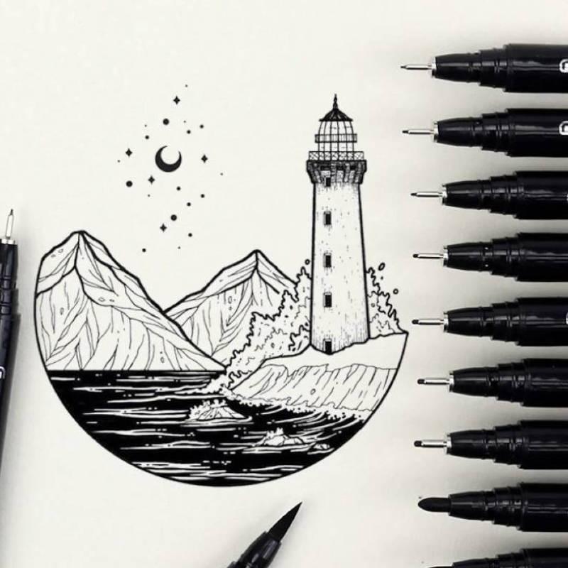 Fineliner Pens - GuangNa Micron Graphic Fineliner Pen Set -