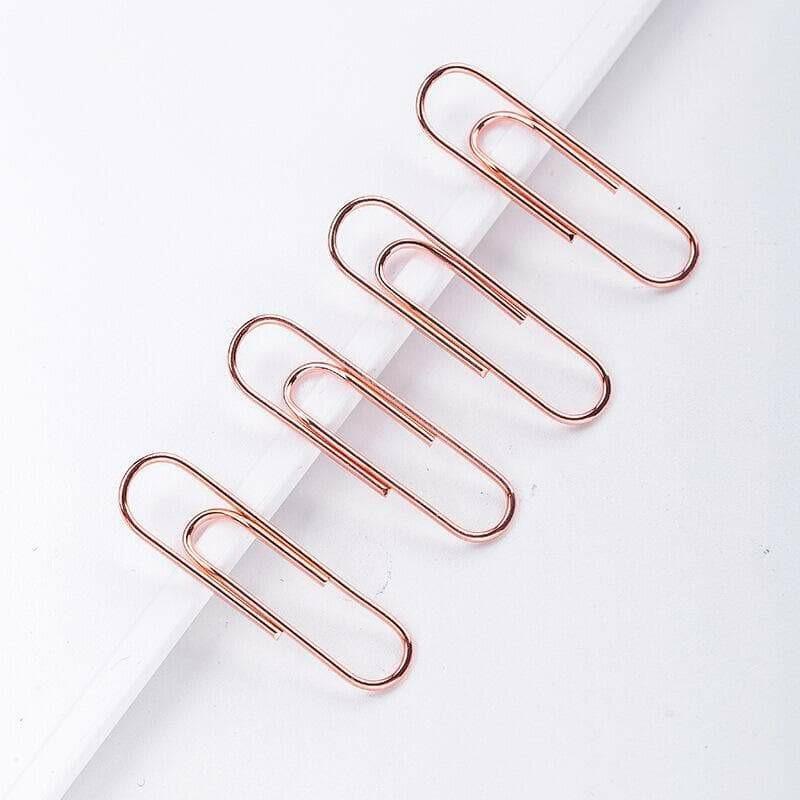 Paper Clips - Rose Gold Binder Clips and Paper Clips -