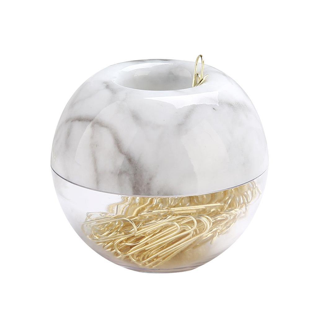 Paper Clips - Paper Clip Holder - Marble and Gold - Default Title