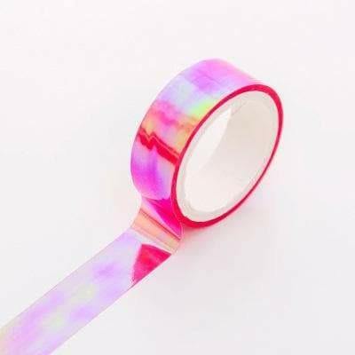 Decorative Tape - Rainbow Holographic Washi Tape - Pink