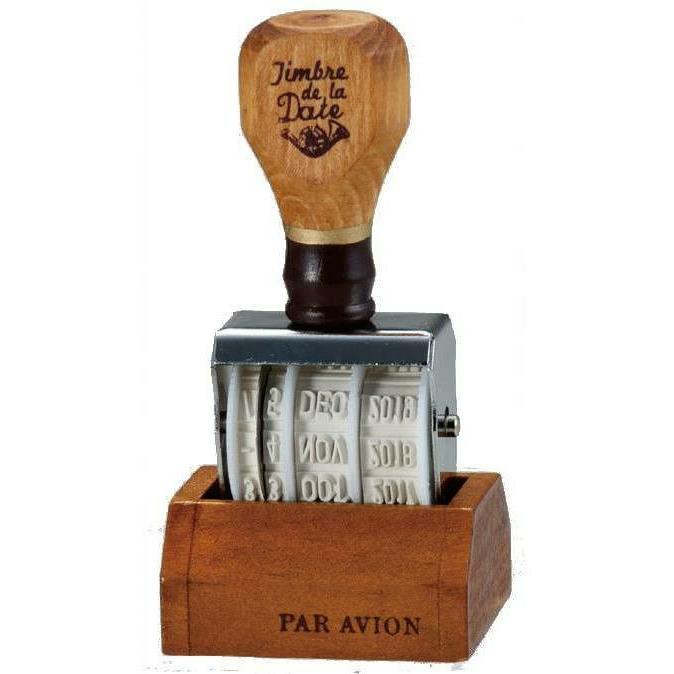 Office Rubber Stamps - Wooden Handled Date Stamp - Brown