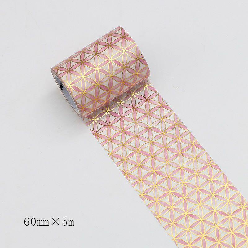 Decorative Tape - Washi Tape - Golden Patterns - Orange / 6cm