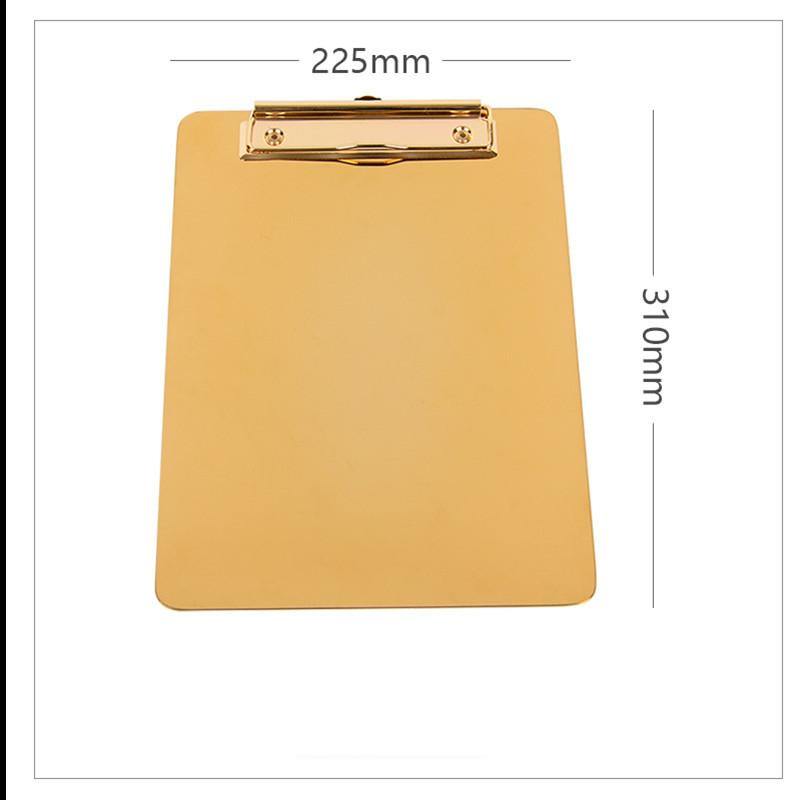 Stationery - Stainless steel golden folder board - Gold / L