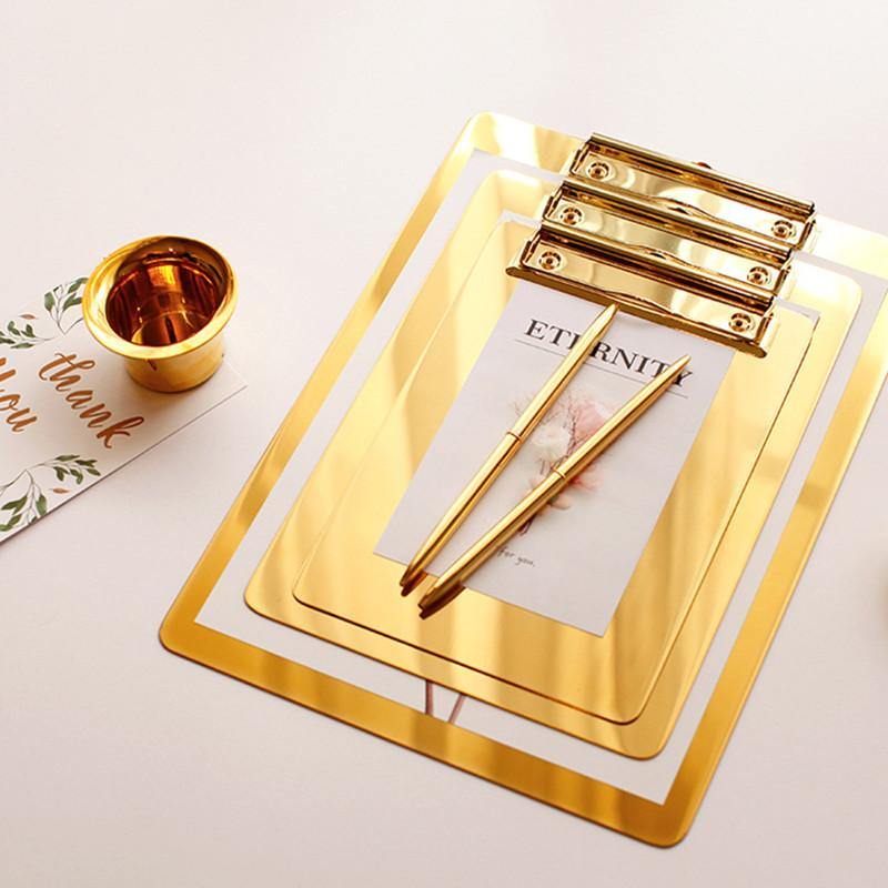 Stationery - Stainless steel golden folder board -