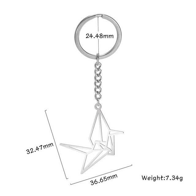 Keychains - Geometric Keychain - Crane