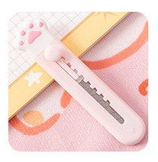 Utility Knives - Mini Retractable Utility Knife - Cat Paw - Pink / Cat Paw