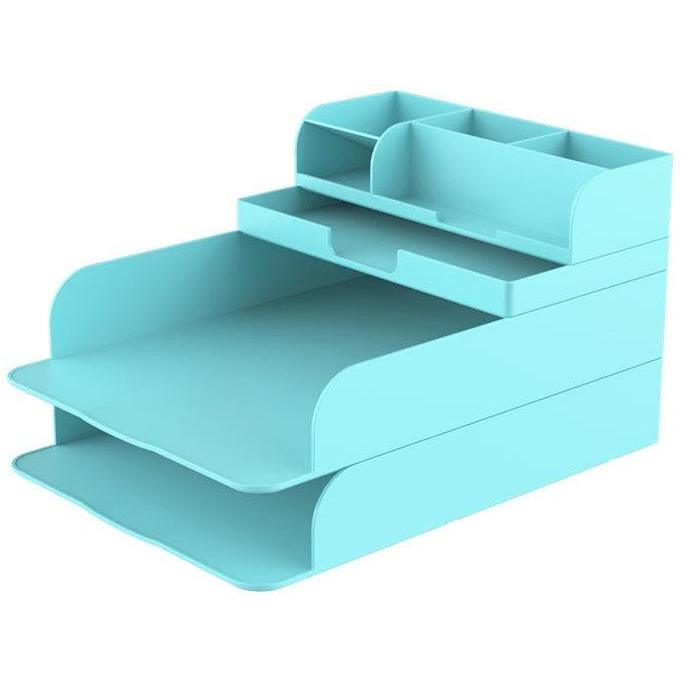 Desk Organizers - Stackable and Customizable Desktop Organizer - Turquoise / Style 3
