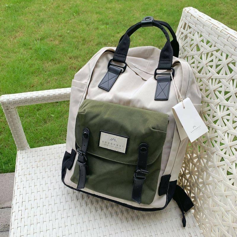 Waterproof Backpacks - Large Waterproof Backpack - Doughnut - Sand Fight and Slate Green