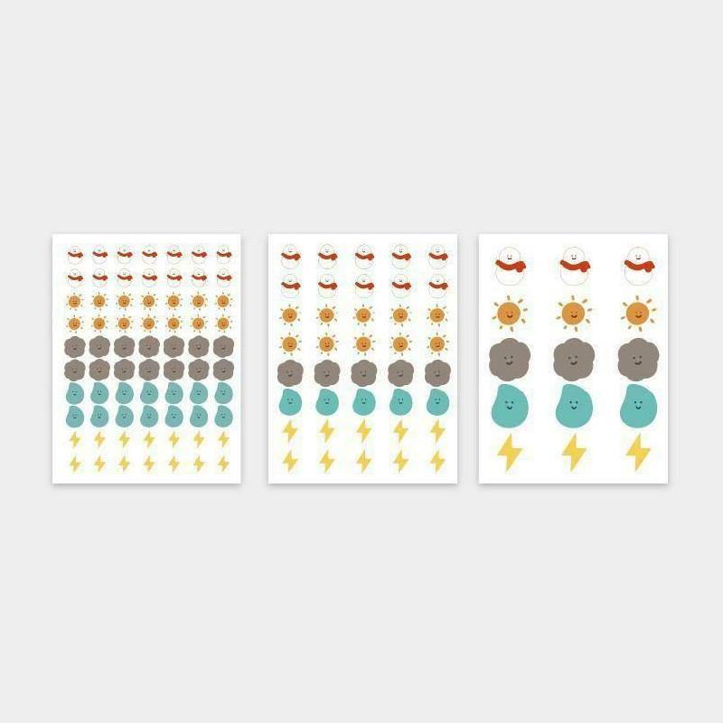 Sticker Sheets - Earth Tone Kawaii Stickers - Weather
