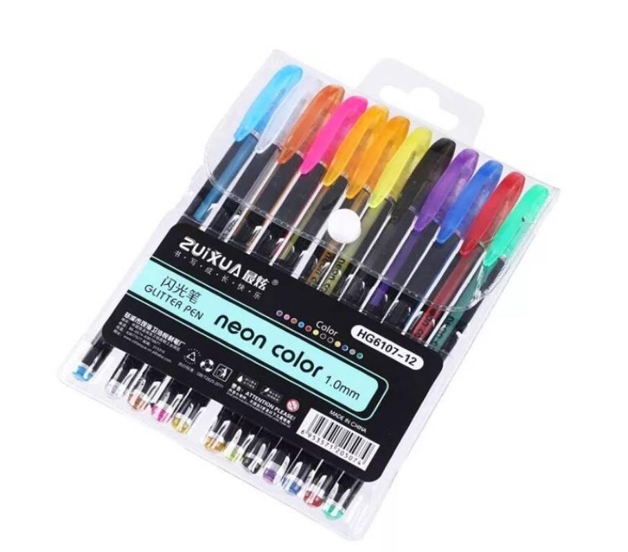 Gel pens - Gel Pen Set - Neon Color - Glitter